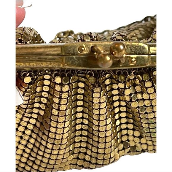 Antique Vintage Whiting & David Antique Gold Mesh Bag with Change Purse - Picture 9 of 16